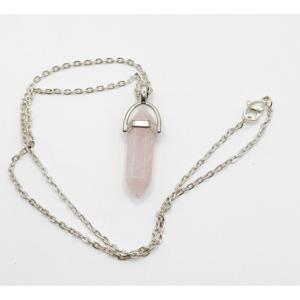 Rose Quartz Point Pendant Necklace